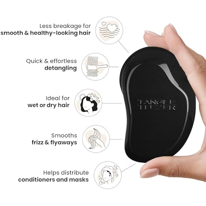 Tangle Teezer The Original Detangling Hair Brush - # Panther Black (For Wet & Dry Hair) - Image 4